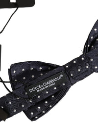 Dolce & Gabbana Dolce & Gabbana Black White Polka Dot Adjustable Neck Papillon Bow Men's Tie