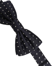Dolce & Gabbana Dolce & Gabbana Black White Polka Dot Adjustable Neck Papillon Bow Men's Tie