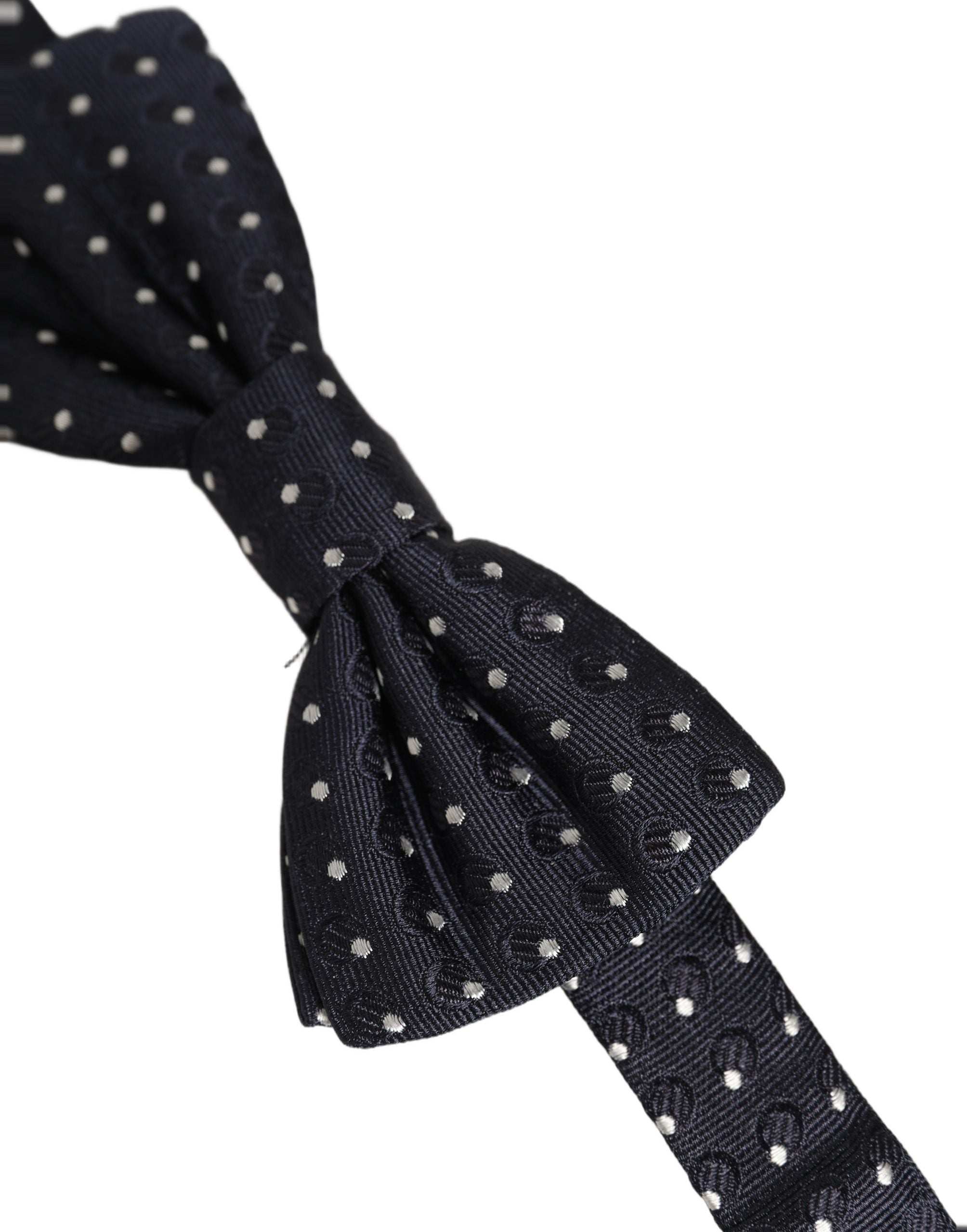 Dolce & Gabbana Dolce & Gabbana Black White Polka Dot Adjustable Neck Papillon Bow Men's Tie