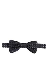 Dolce & Gabbana Dolce & Gabbana Black White Polka Dot Adjustable Neck Papillon Bow Men's Tie
