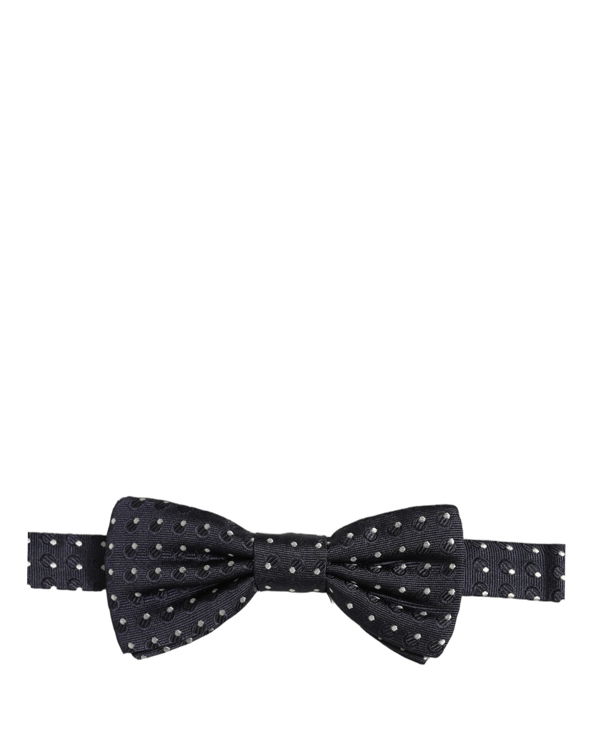Dolce & Gabbana Dolce & Gabbana Black White Polka Dot Adjustable Neck Papillon Bow Men's Tie