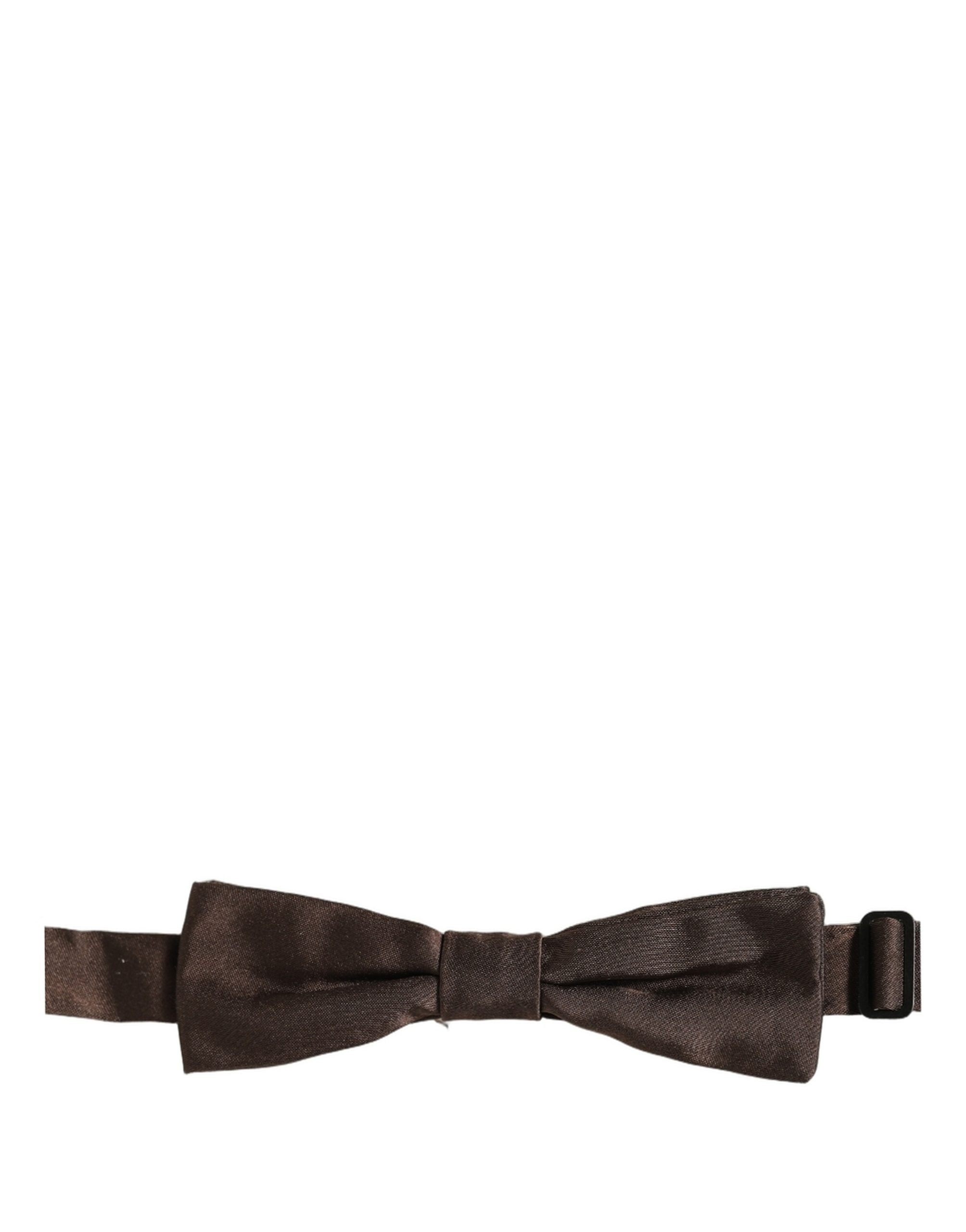 Dolce & Gabbana Dolce & Gabbana Men Brown 100% Silk Adjustable Neck Papillon Bow Men's Tie