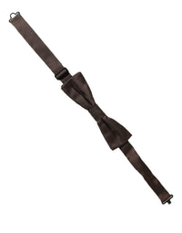 Dolce & Gabbana Dolce & Gabbana Men Brown 100% Silk Adjustable Neck Papillon Bow Men's Tie