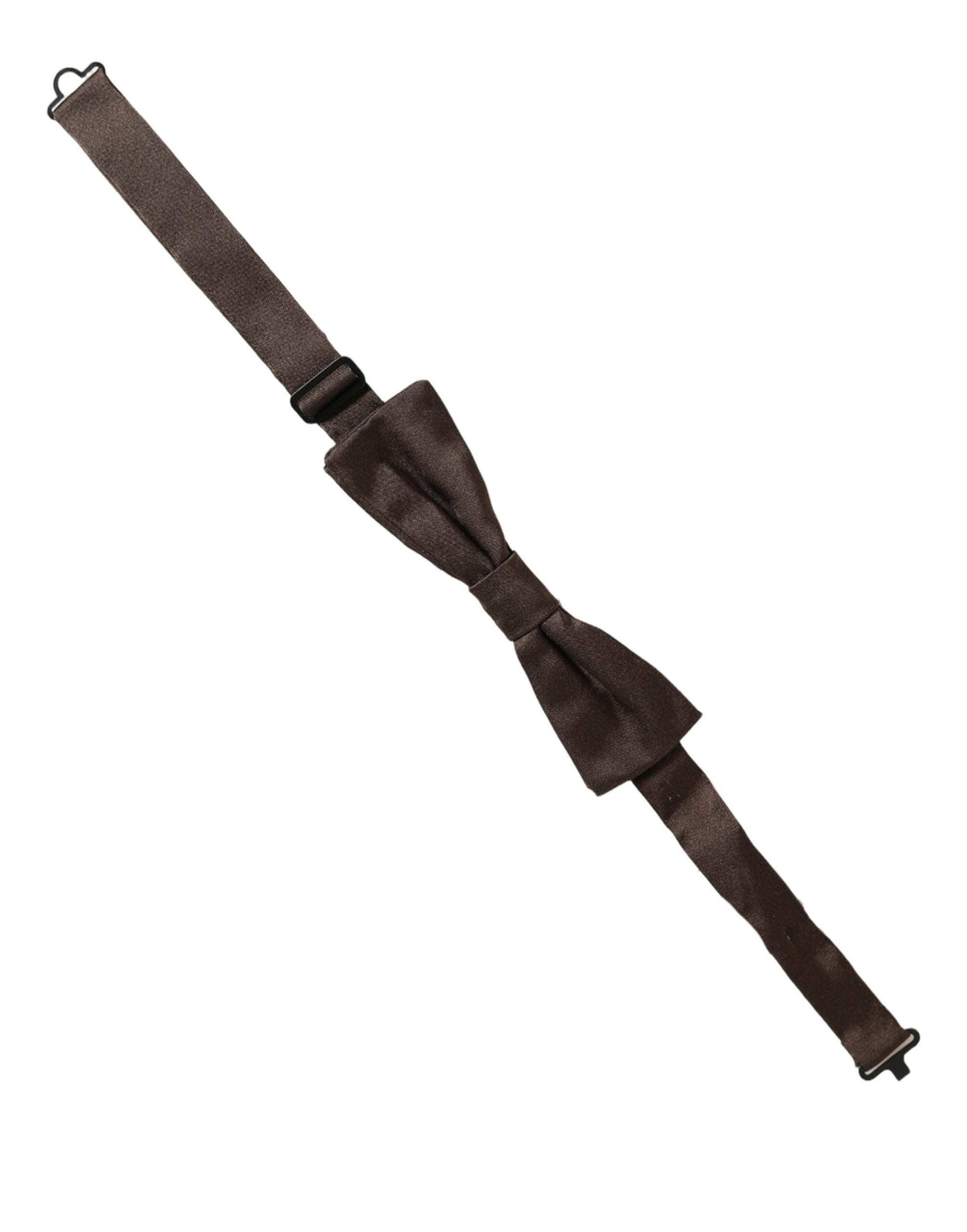 Dolce & Gabbana Dolce & Gabbana Men Brown 100% Silk Adjustable Neck Papillon Bow Men's Tie