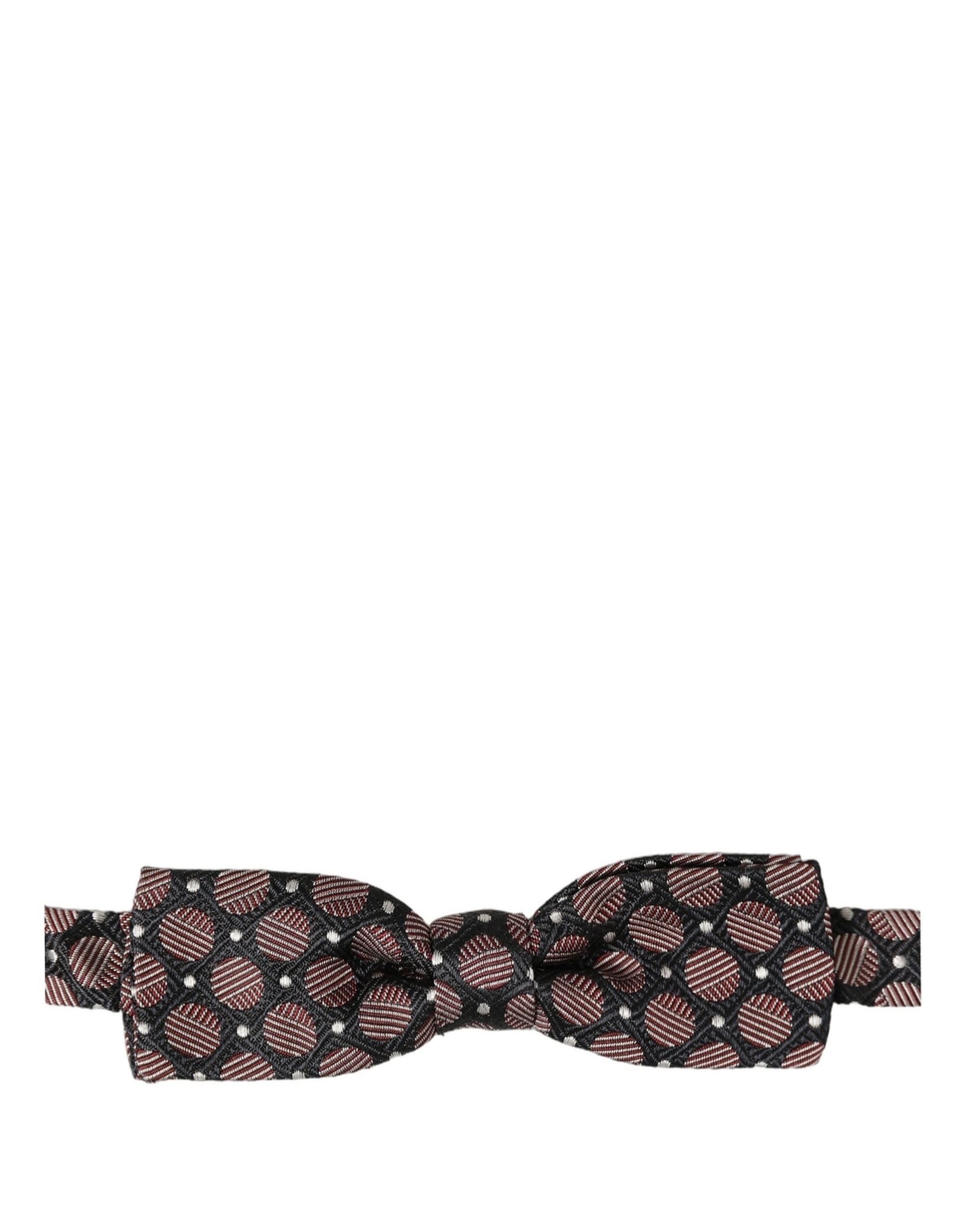 Dolce & Gabbana Dolce & Gabbana Multicolor Geometric Silk Adjustable Neck Papillon Bow Men's Tie