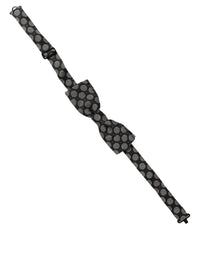 Dolce & Gabbana Dolce & Gabbana Black White Geometric Silk Adjustable Neck Papillon Bow Men's Tie