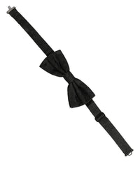 Dolce & Gabbana Dolce & Gabbana Men Black Paisley Silk Adjustable Neck Papillon Bow Men's Tie