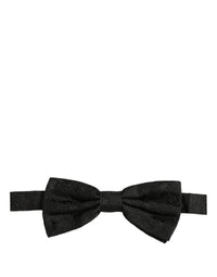 Dolce & Gabbana Dolce & Gabbana Men Black Paisley Silk Adjustable Neck Papillon Bow Men's Tie