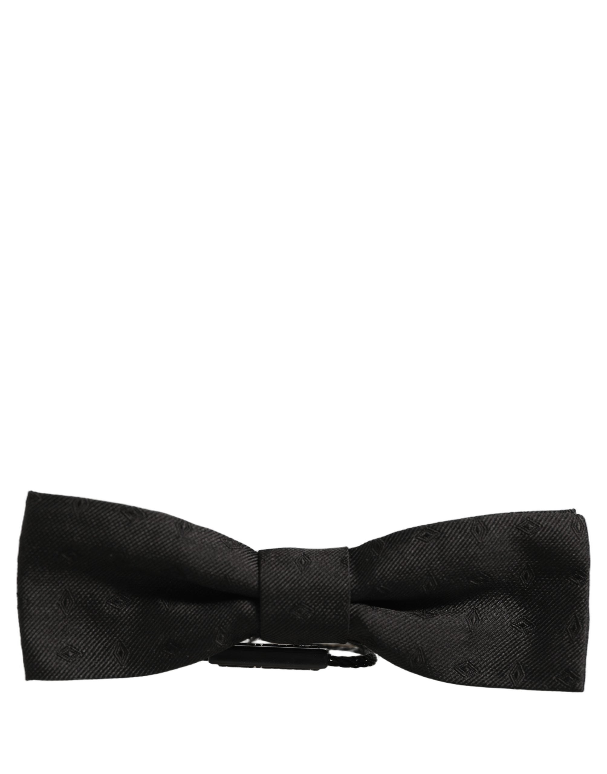 Dolce & Gabbana Dolce & Gabbana Men Black 100% Silk Adjustable Neck Papillon Bow Men's Tie