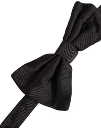 Dolce & Gabbana Dolce & Gabbana Men Black 100% Silk Adjustable Neck Papillon Bow Men's Tie