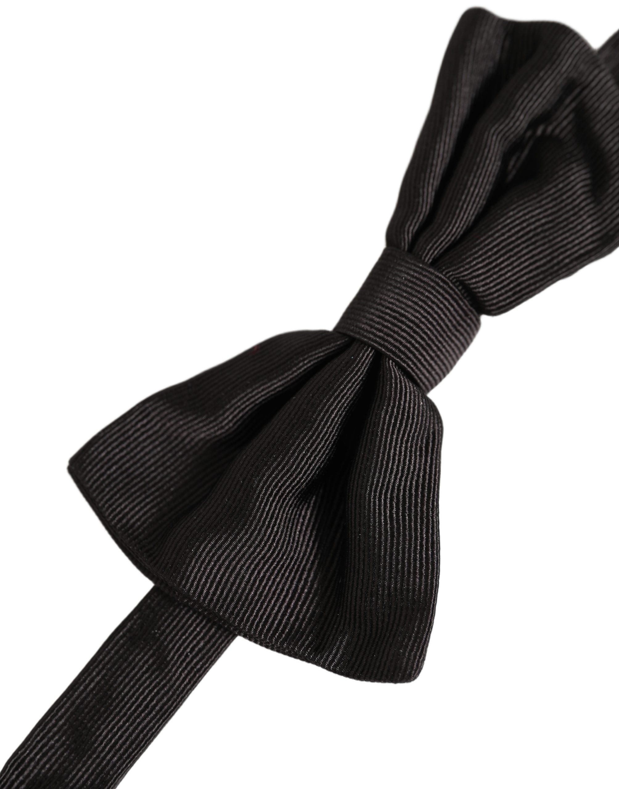Dolce & Gabbana Dolce & Gabbana Men Black 100% Silk Adjustable Neck Papillon Bow Men's Tie