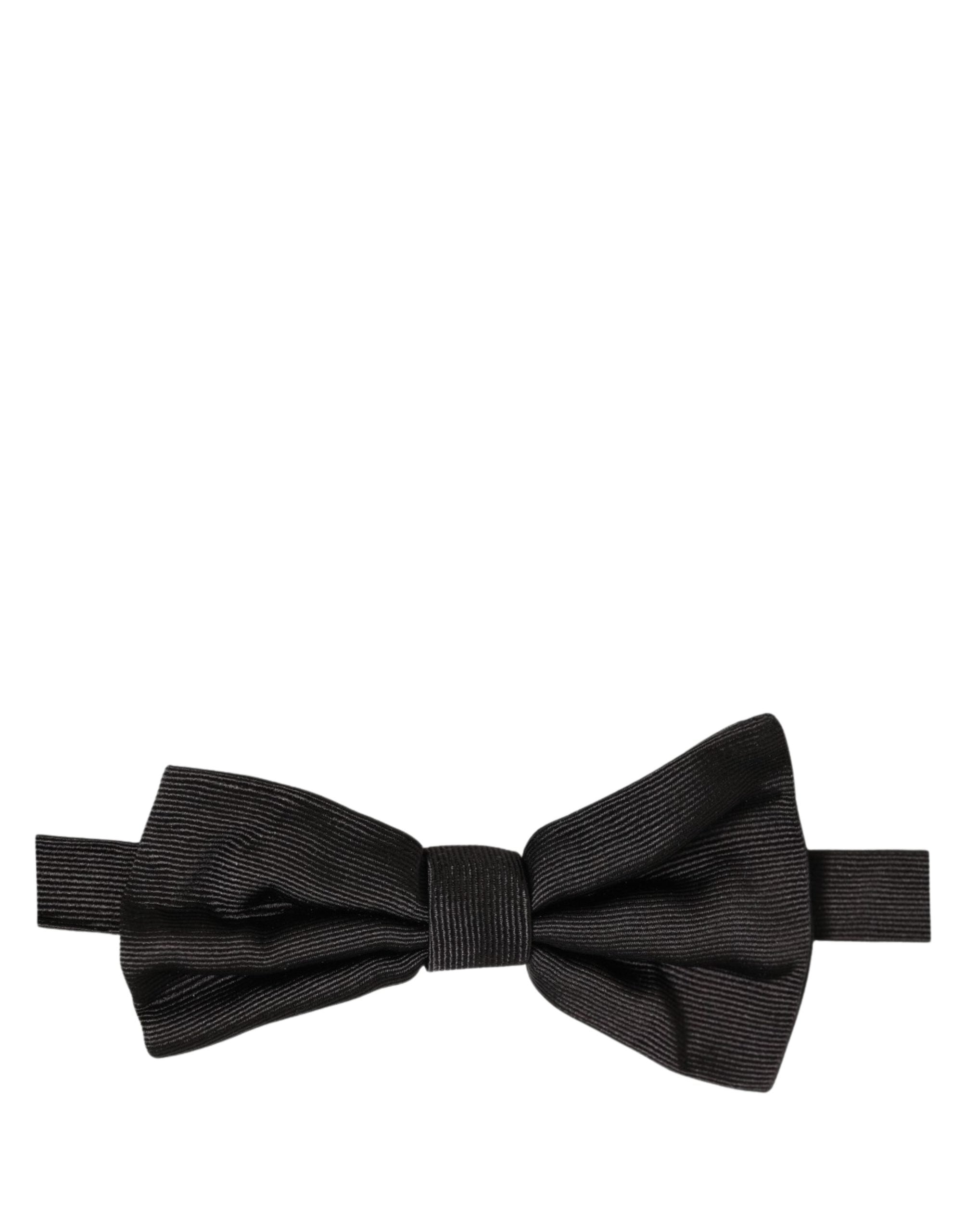 Dolce & Gabbana Dolce & Gabbana Men Black 100% Silk Adjustable Neck Papillon Bow Men's Tie