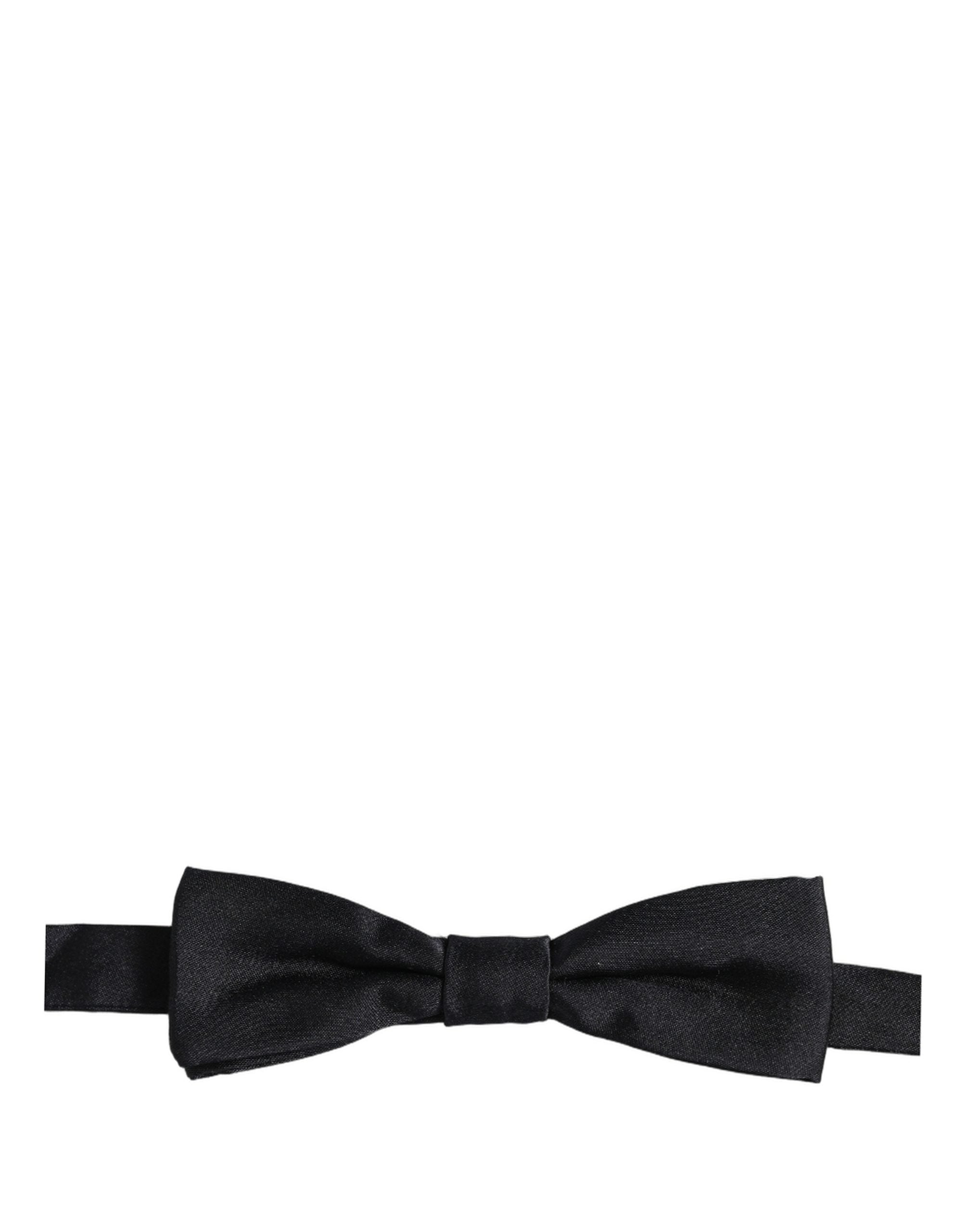 Dolce & Gabbana Dolce & Gabbana Men Black 100% Silk Adjustable Neck Papillon Bow Men's Tie