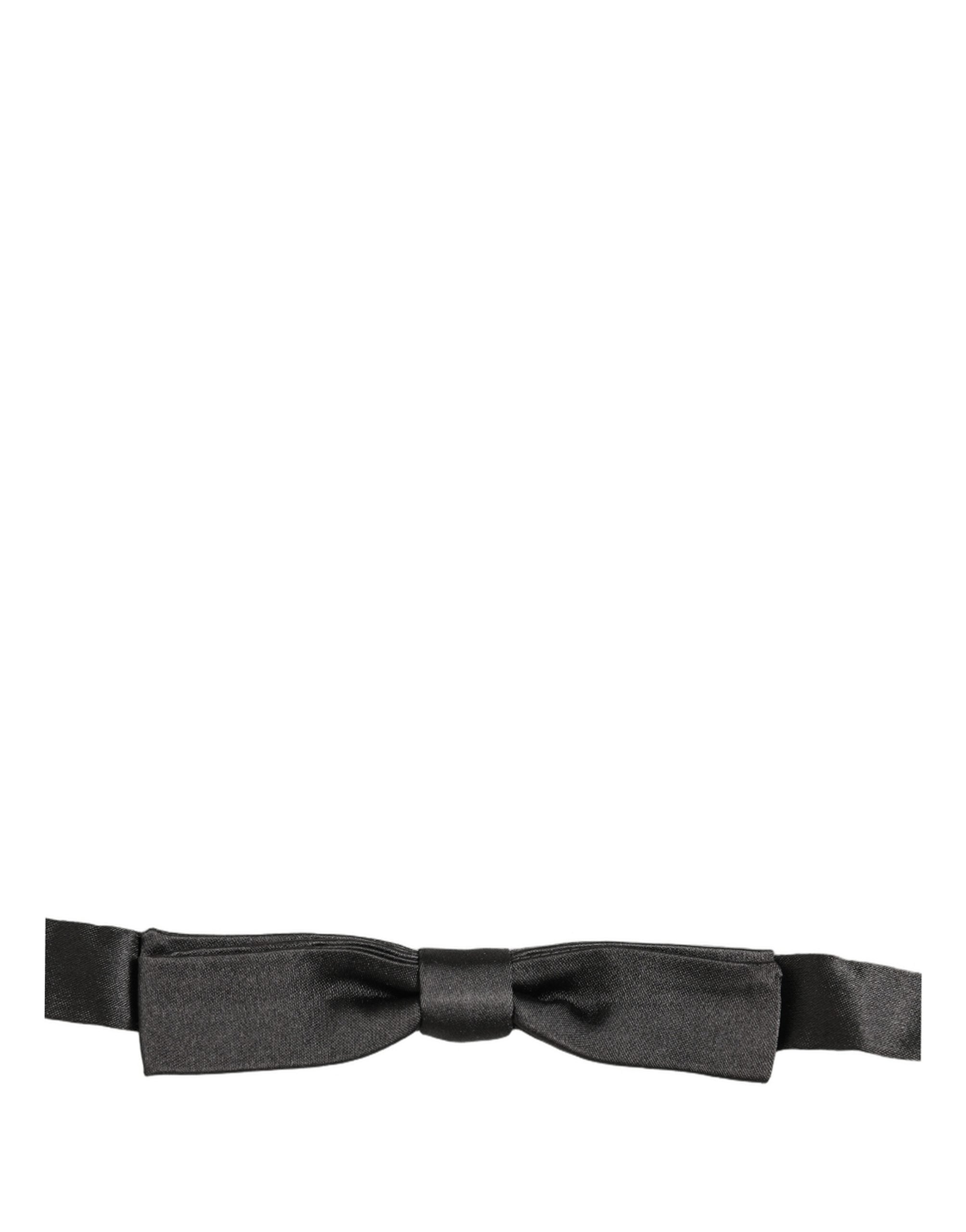 Dolce & Gabbana Dolce & Gabbana Men Black 100% Silk Adjustable Neck Papillon Bow Men's Tie