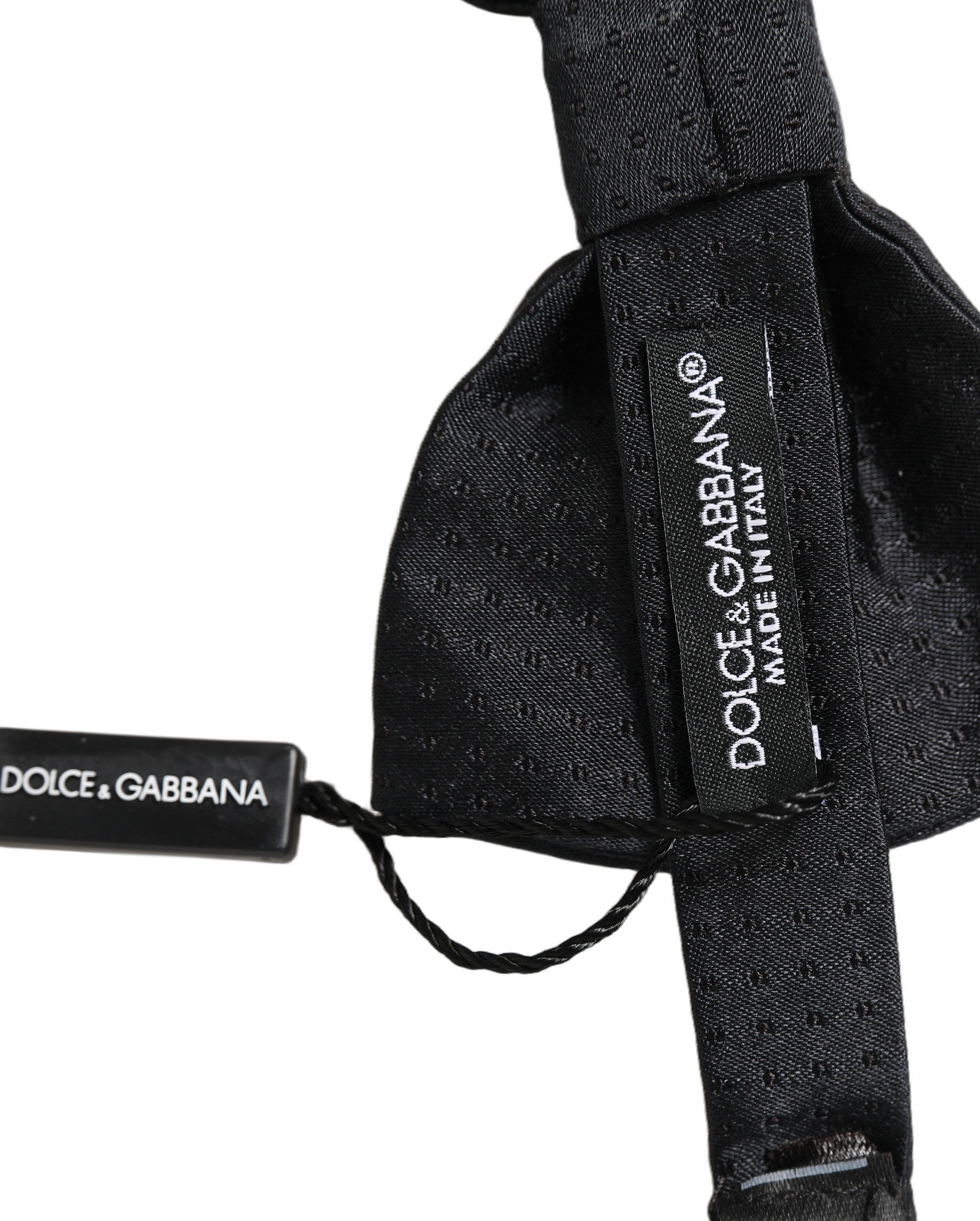 Dolce & Gabbana Dolce & Gabbana Men Black 100% Silk Adjustable Neck Papillon Bow Men's Tie