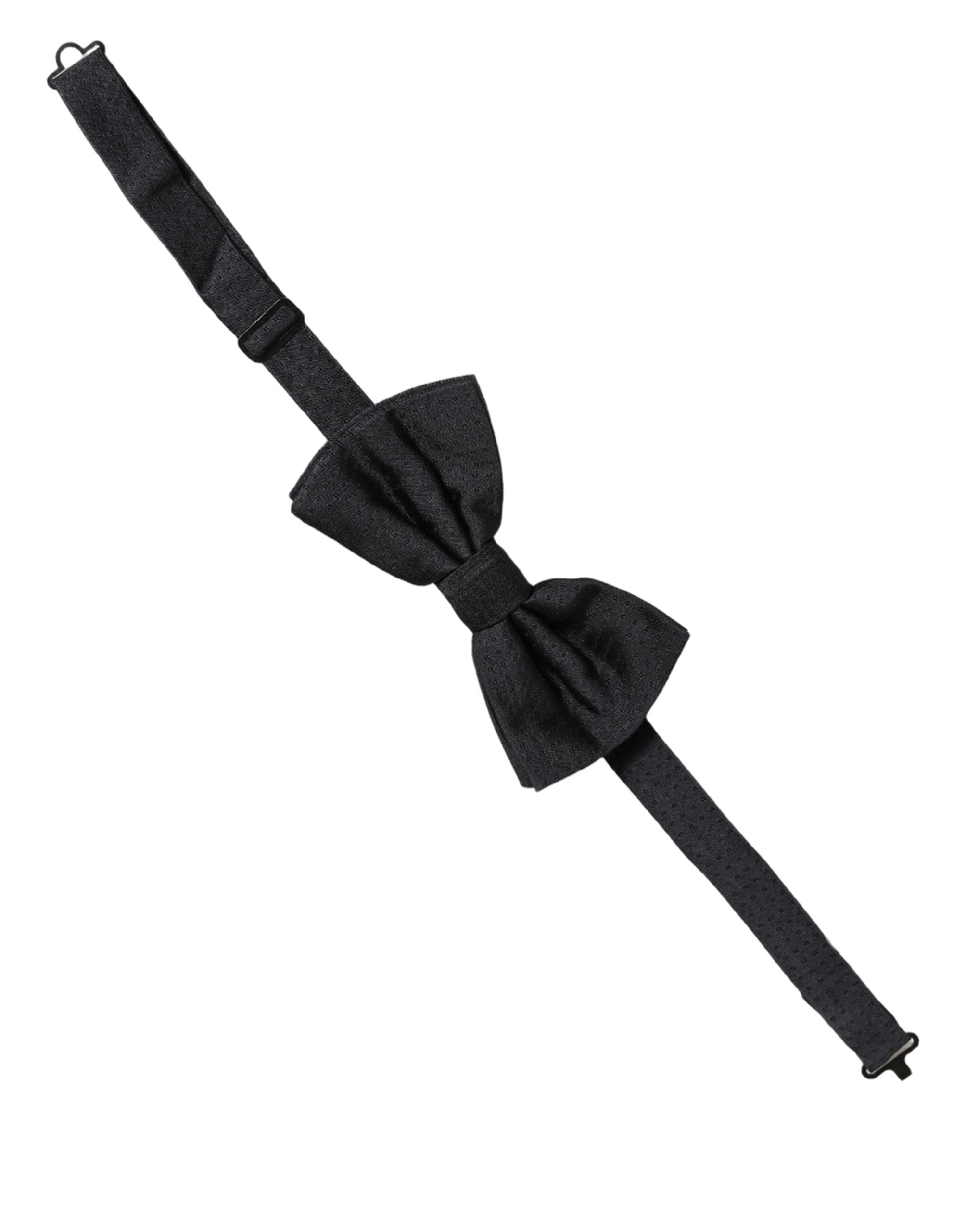 Dolce & Gabbana Dolce & Gabbana Men Black 100% Silk Adjustable Neck Papillon Bow Men's Tie