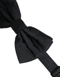 Dolce & Gabbana Dolce & Gabbana Men Black 100% Silk Adjustable Neck Papillon Bow Men's Tie