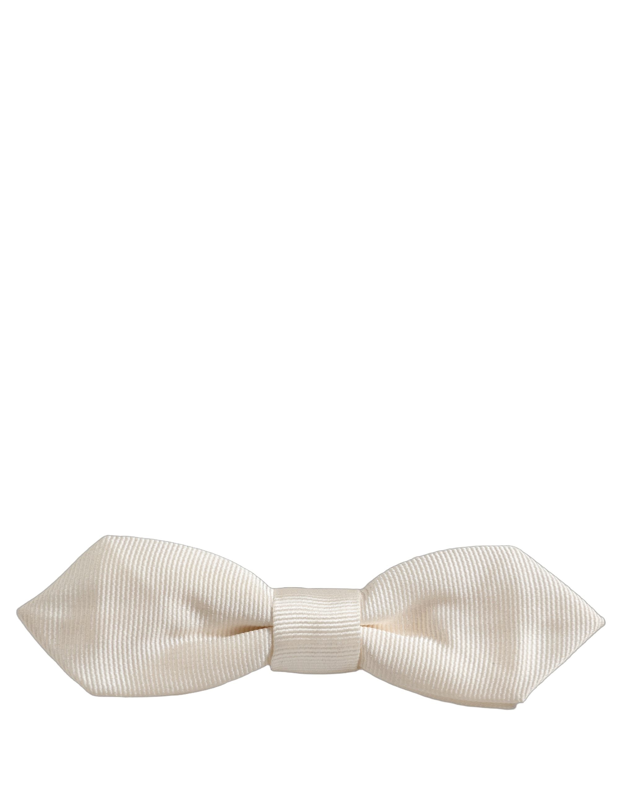 Dolce & Gabbana Dolce & Gabbana Men White 100% Silk Adjustable Neck Papillon Bow Men's Tie