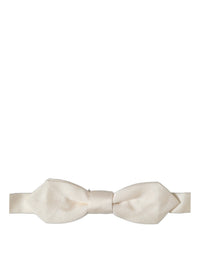 Dolce & Gabbana Dolce & Gabbana Men White 100% Silk Adjustable Neck Papillon Bow Men's Tie