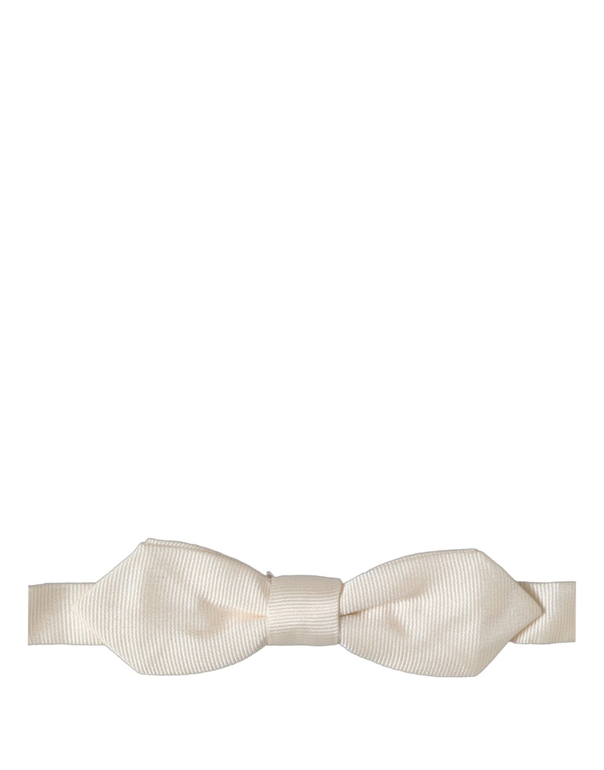 Dolce & Gabbana Dolce & Gabbana Men White 100% Silk Adjustable Neck Papillon Bow Men's Tie