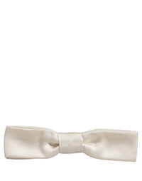 Dolce & Gabbana Dolce & Gabbana Men White 100% Silk Adjustable Neck Papillon Bow Men's Tie