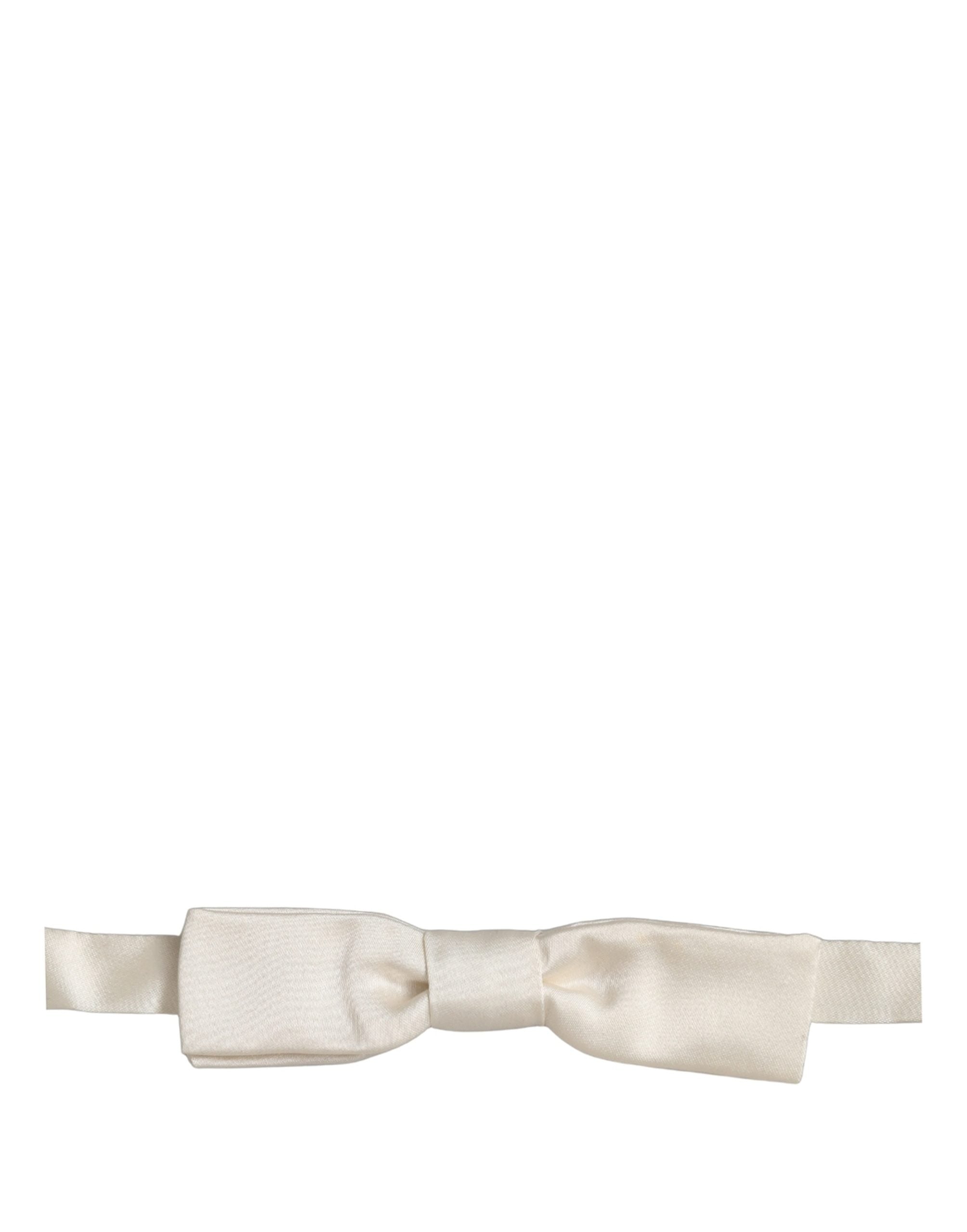 Dolce & Gabbana Dolce & Gabbana Men White 100% Silk Adjustable Neck Papillon Bow Men's Tie