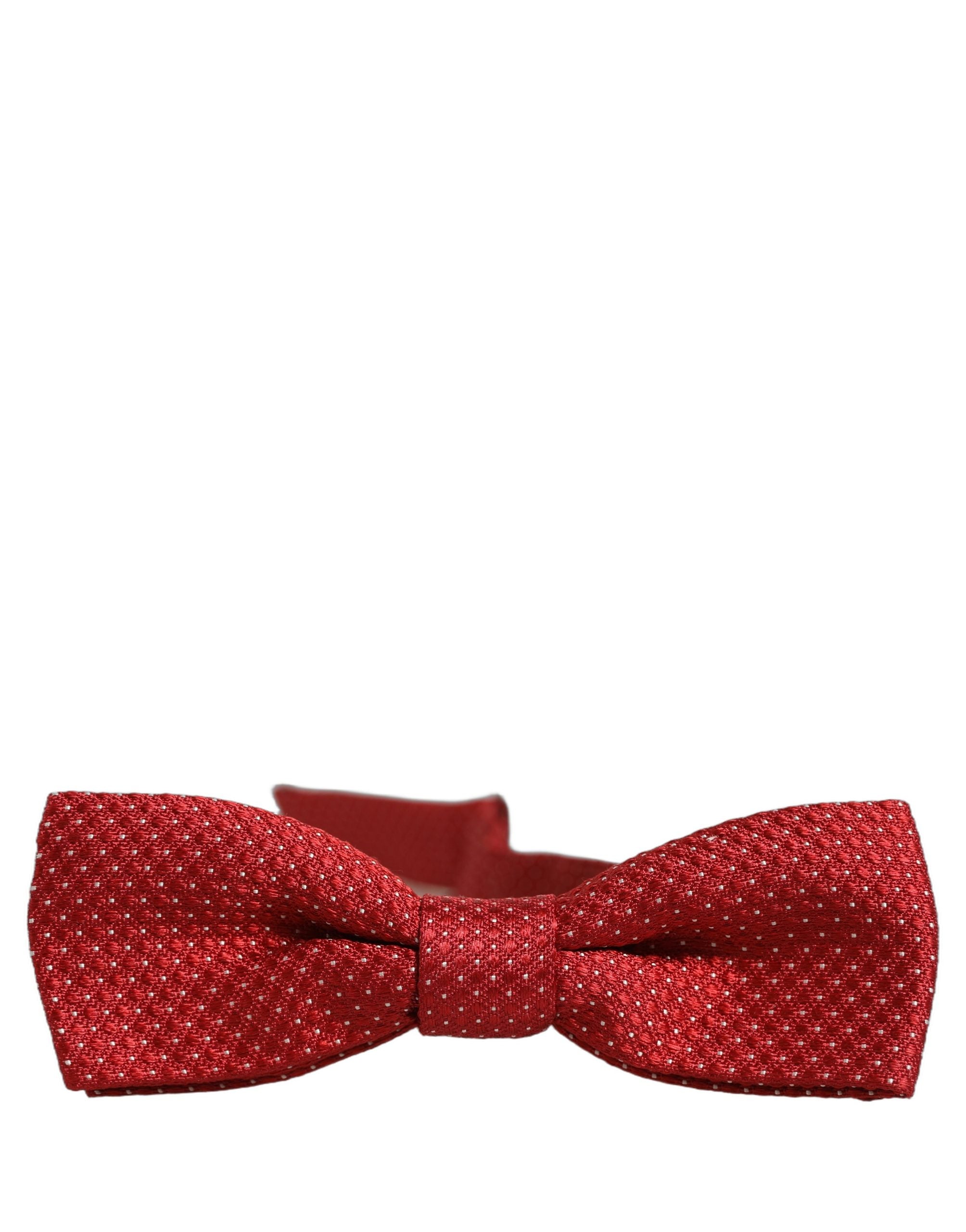 Dolce & Gabbana Dolce & Gabbana Men Red Polka Dot Silk Adjustable Neck Papillon Bow Men's Tie