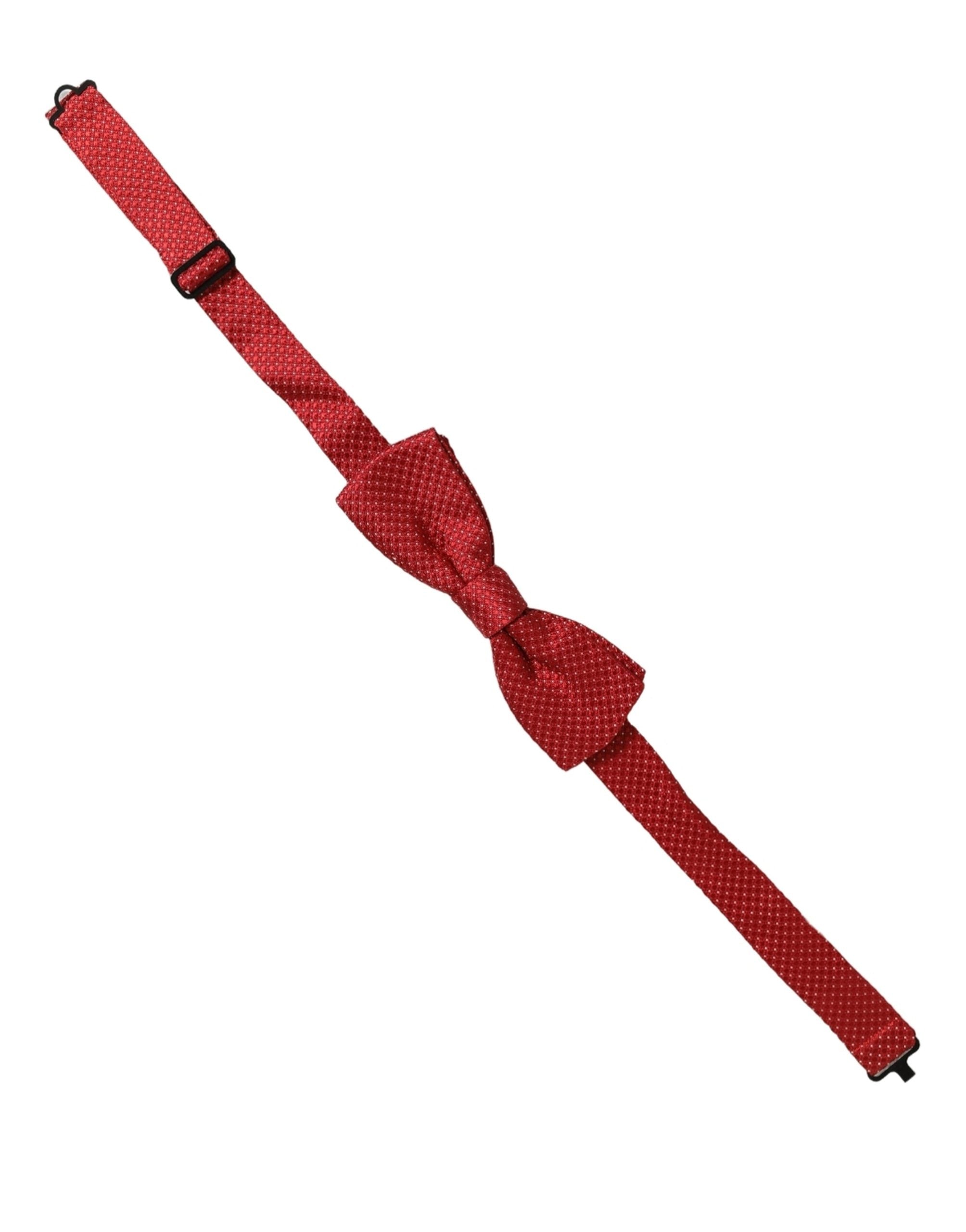 Dolce & Gabbana Dolce & Gabbana Men Red Polka Dot Silk Adjustable Neck Papillon Bow Men's Tie