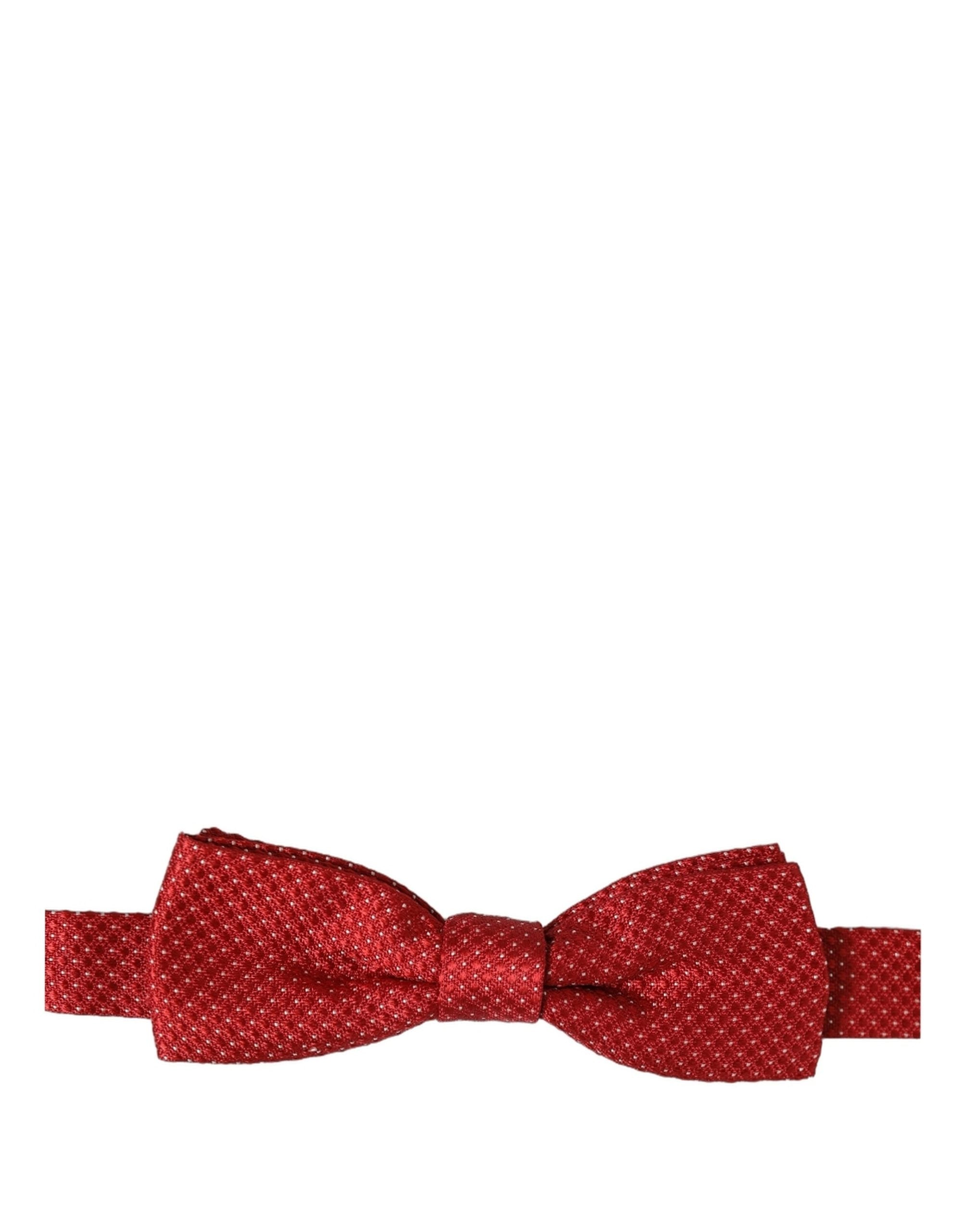 Dolce & Gabbana Dolce & Gabbana Men Red Polka Dot Silk Adjustable Neck Papillon Bow Men's Tie