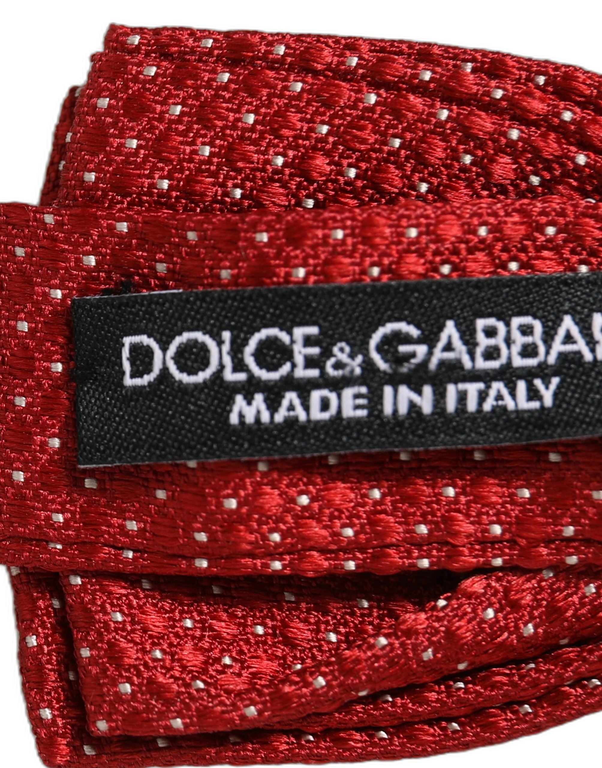 Dolce & Gabbana Dolce & Gabbana Men Red Polka Dot Silk Adjustable Neck Papillon Bow Men's Tie