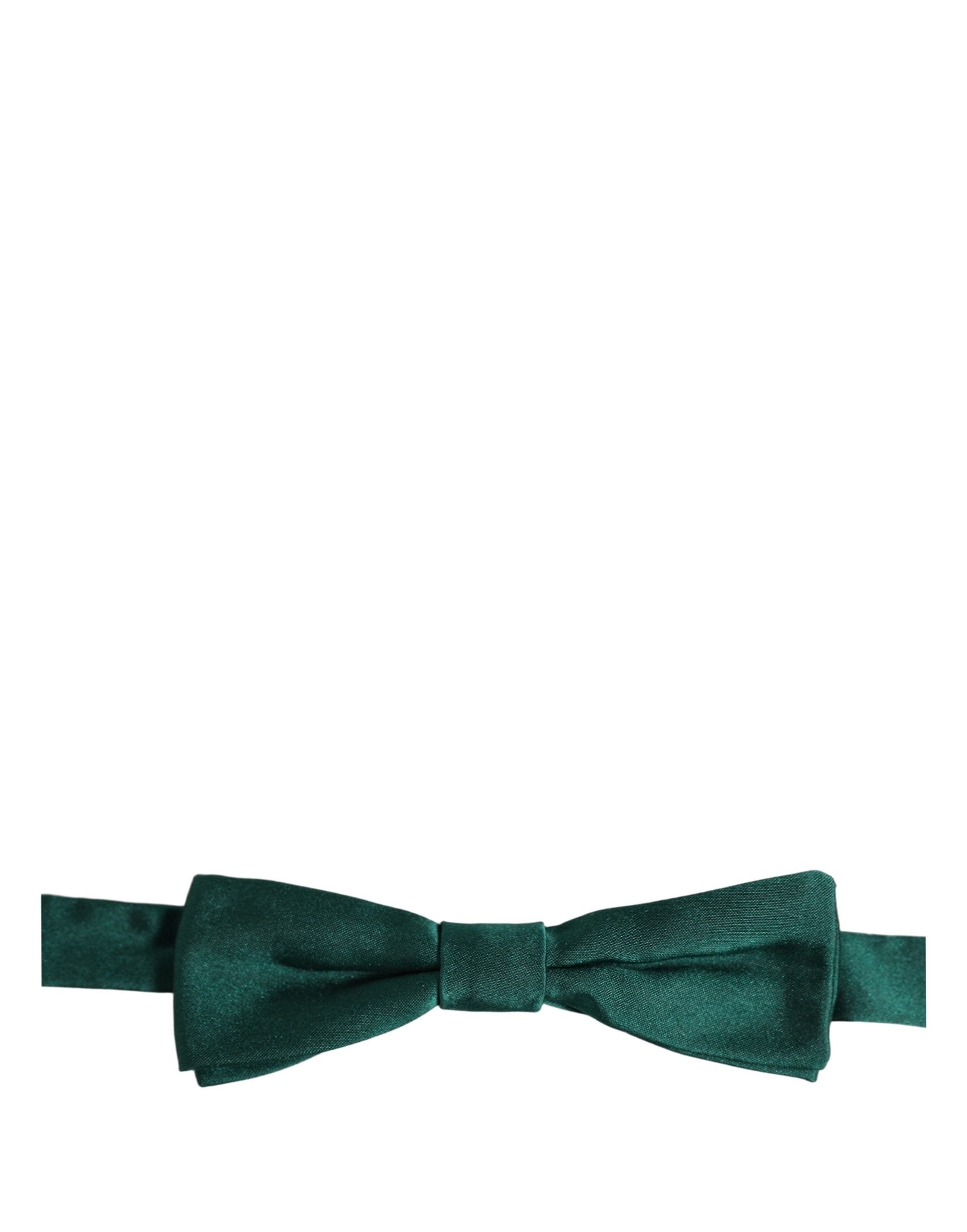 Dolce & Gabbana Dolce & Gabbana Men Green 100% Silk Adjustable Neck Papillon Bow Men's Tie