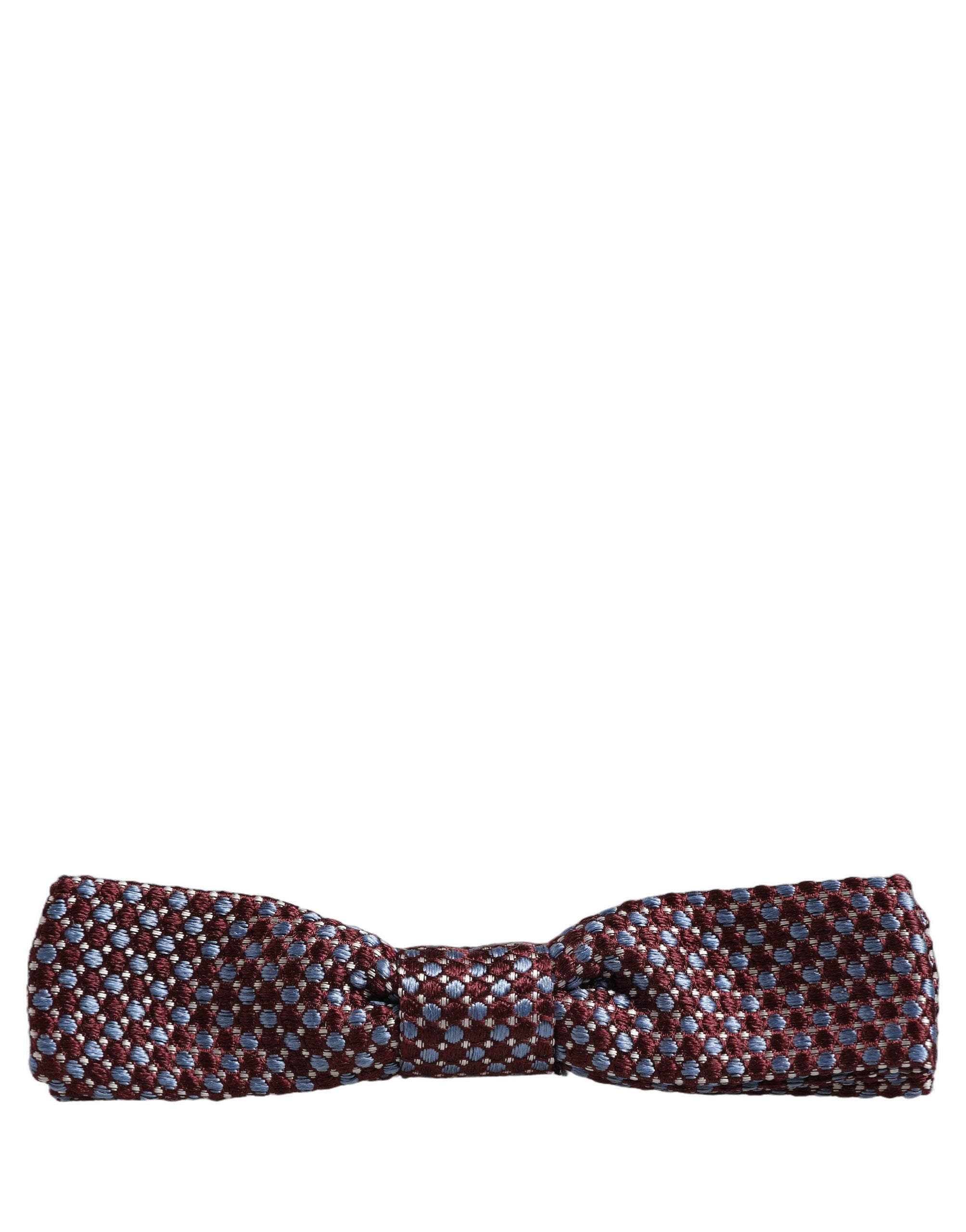 Dolce & Gabbana Dolce & Gabbana Blue Burgundy Woven Adjustable Neck Papillon Bow Men's Tie
