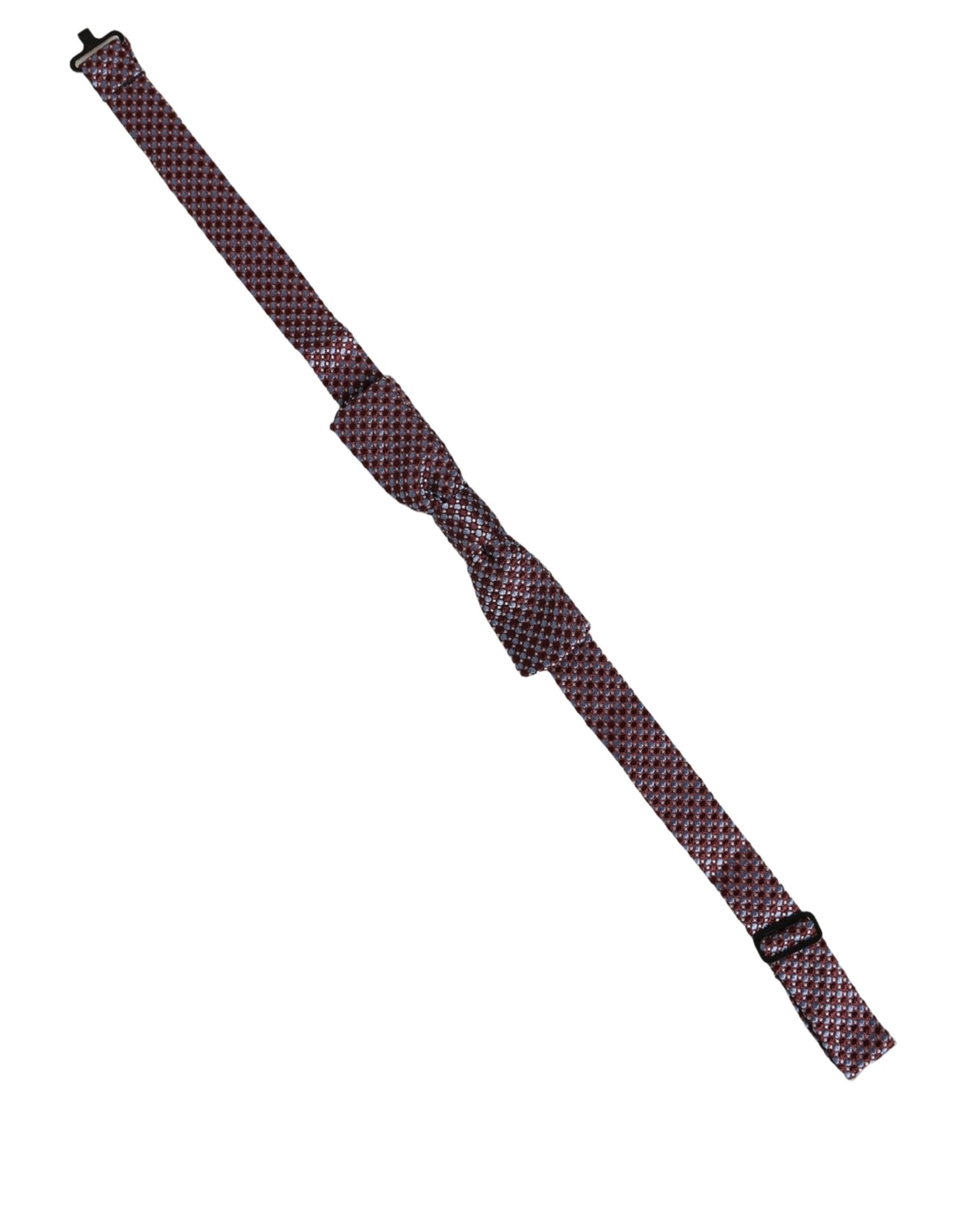 Dolce & Gabbana Dolce & Gabbana Blue Burgundy Woven Adjustable Neck Papillon Bow Men's Tie
