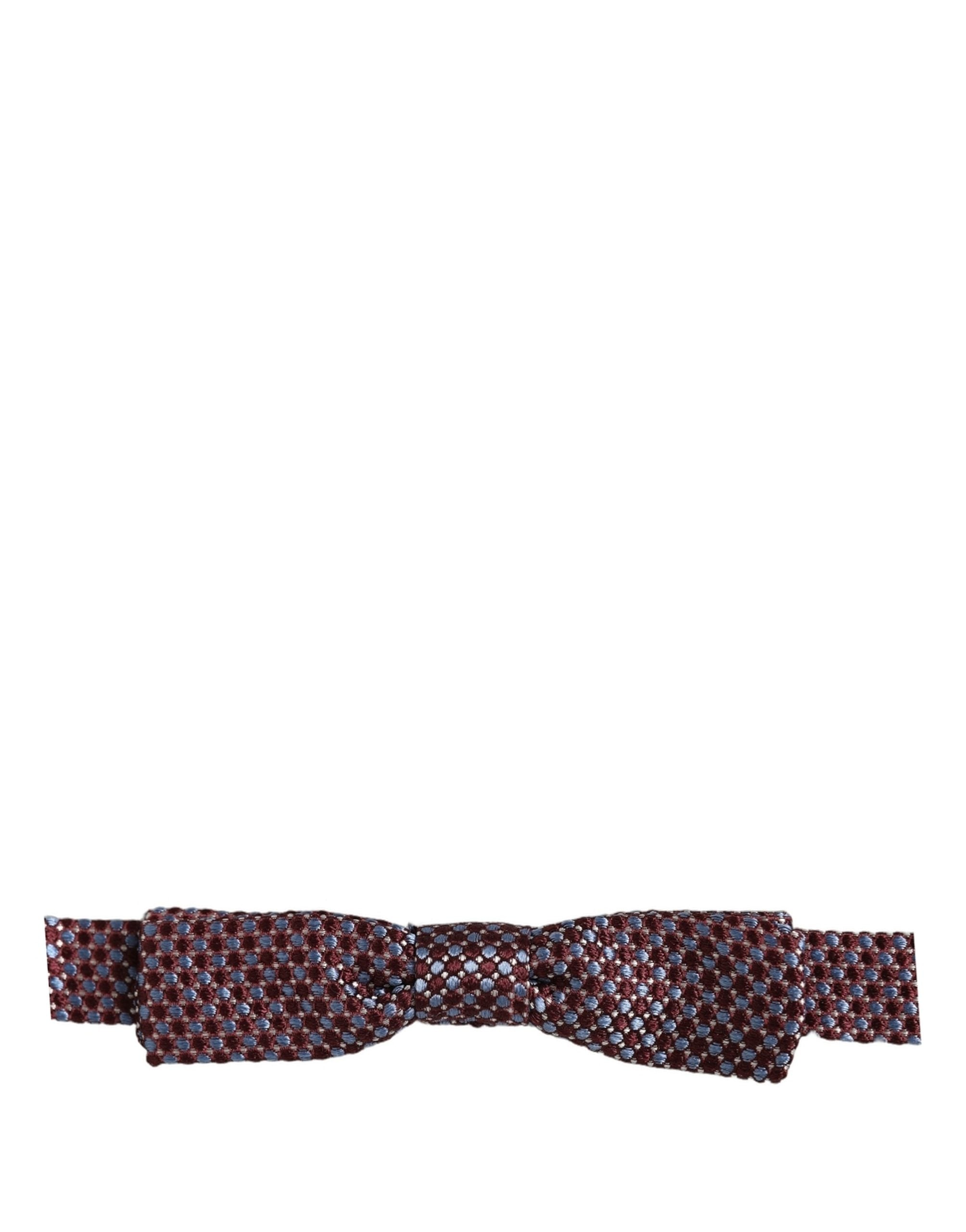 Dolce & Gabbana Dolce & Gabbana Blue Burgundy Woven Adjustable Neck Papillon Bow Men's Tie