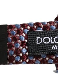 Dolce & Gabbana Dolce & Gabbana Blue Burgundy Woven Adjustable Neck Papillon Bow Men's Tie