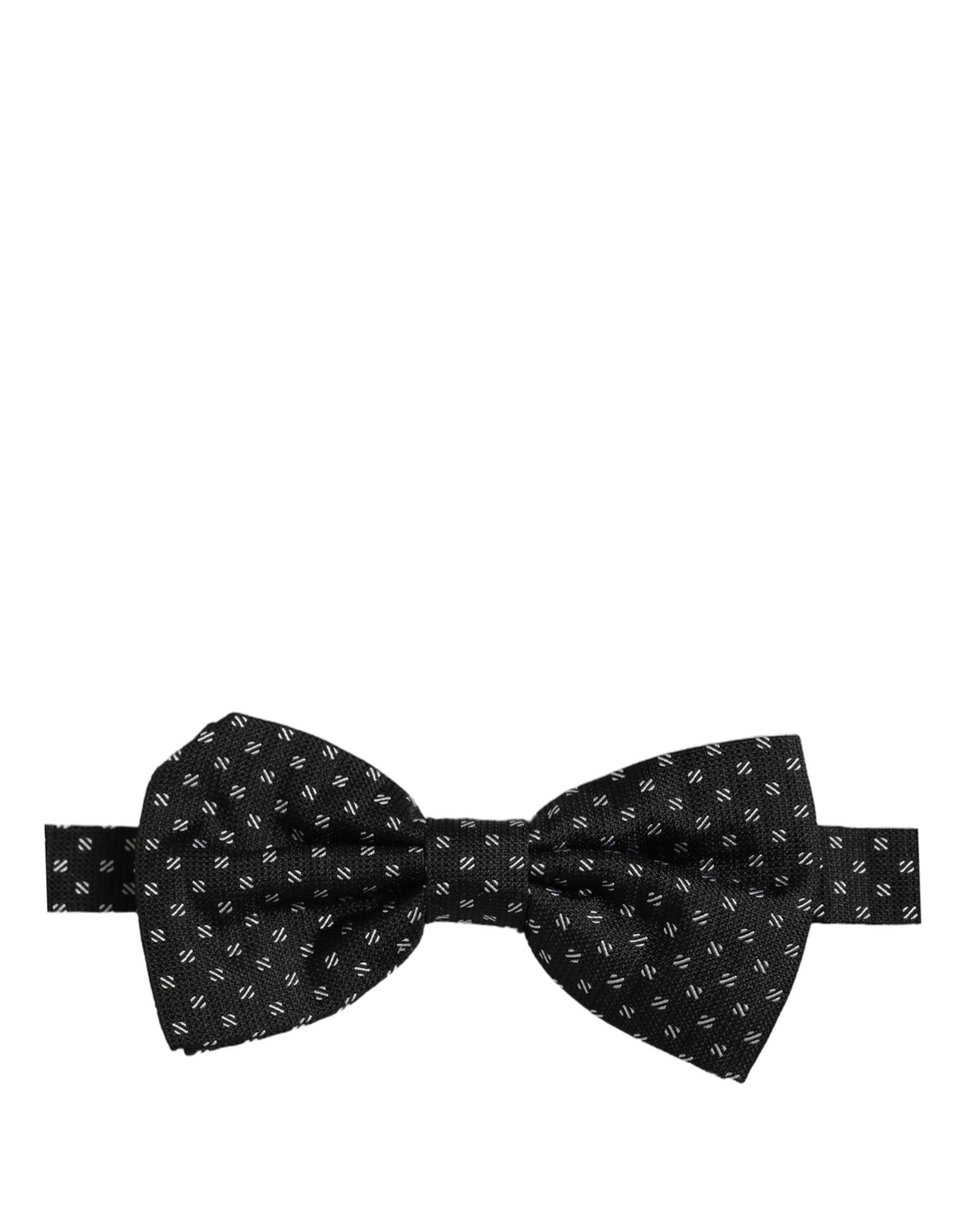 Dolce & Gabbana Dolce & Gabbana Men Black Patterned Adjustable Neck Papillon Bow Men's Tie