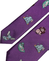 Dolce & Gabbana Men Purple Animal Print Adjustable Men'sd NeckMen's Men's Tie