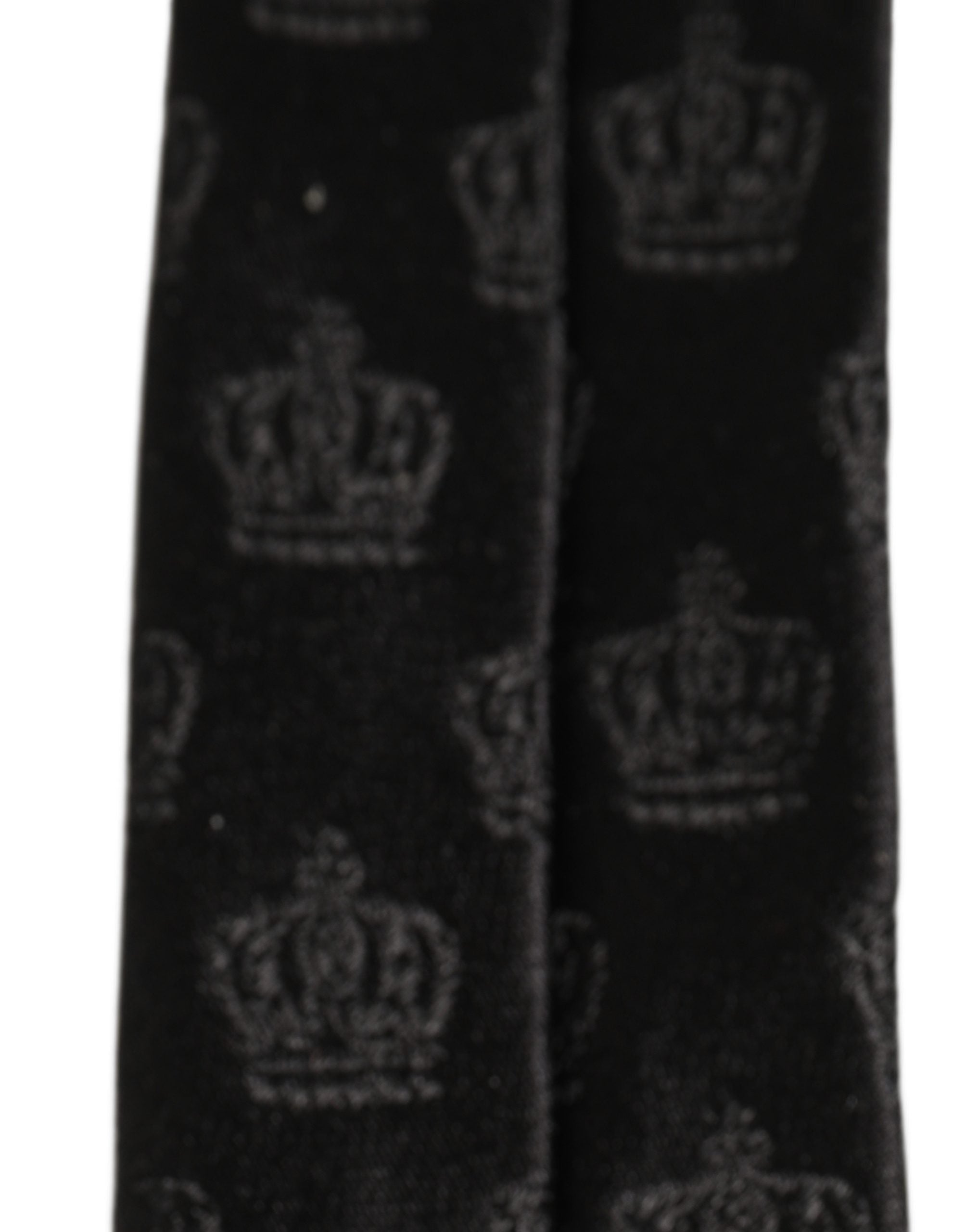 Dolce & Gabbana Men Black Crown Print Silk Adjustable Men'sd NeckMen's Men's Tie