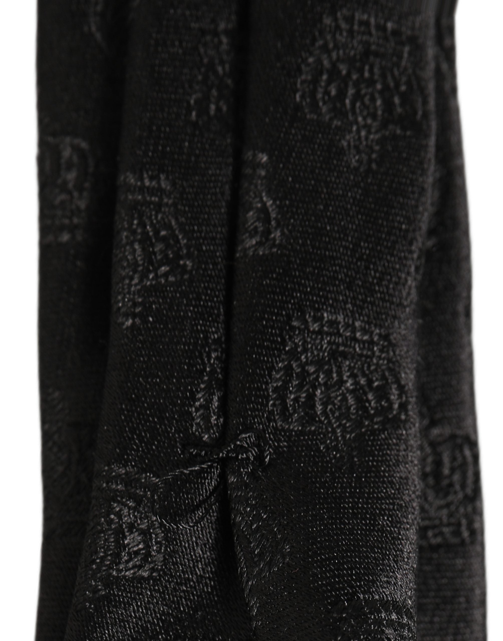 Dolce & Gabbana Men Black Crown Print Silk Adjustable Men'sd NeckMen's Men's Tie