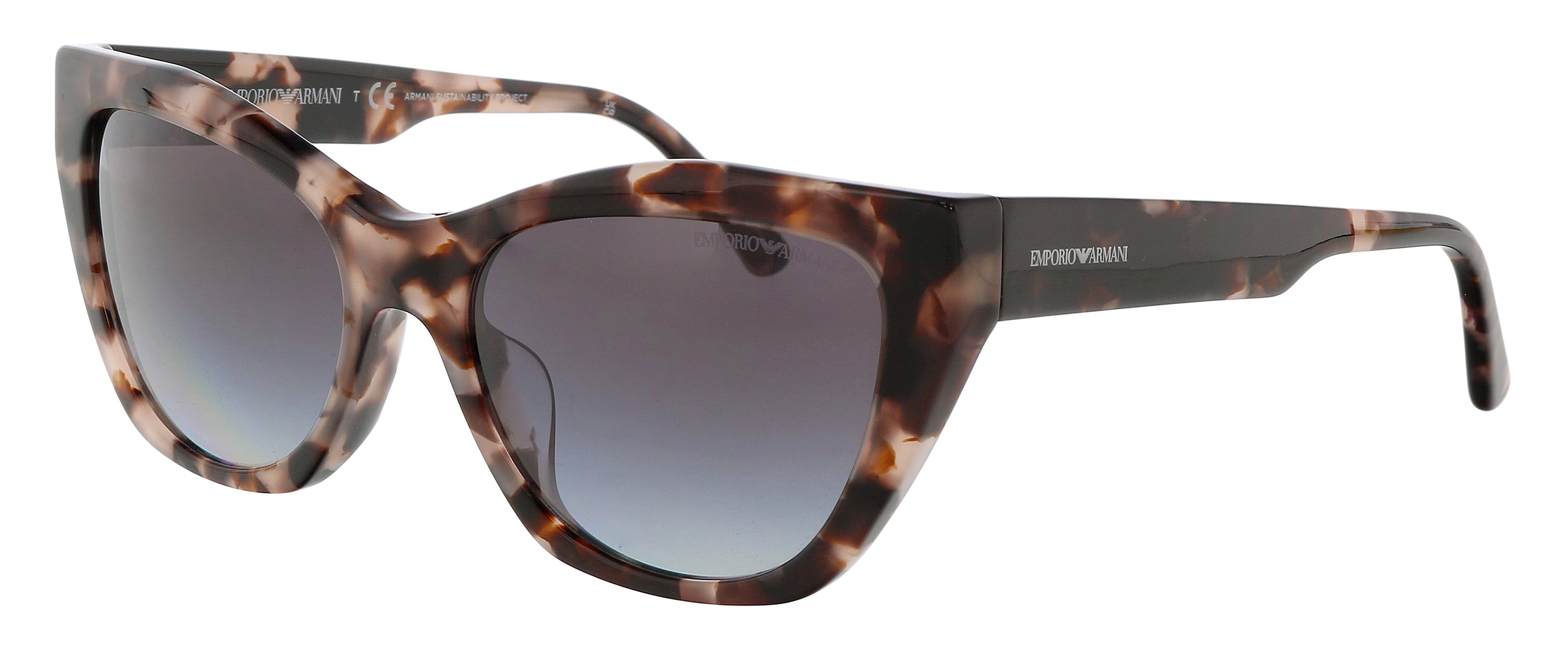 Emporio Armani 0EA4176F 54108G Full Rim Grey Tortoise Cateye Sunglasses