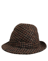 Dolce & Gabbana Dolce & Gabbana Brown Checkered Wool Tweed Fedora Capello Women's Hats