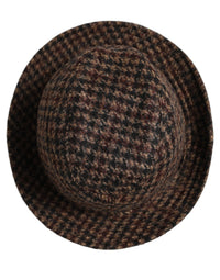 Dolce & Gabbana Dolce & Gabbana Brown Checkered Wool Tweed Fedora Capello Women's Hats