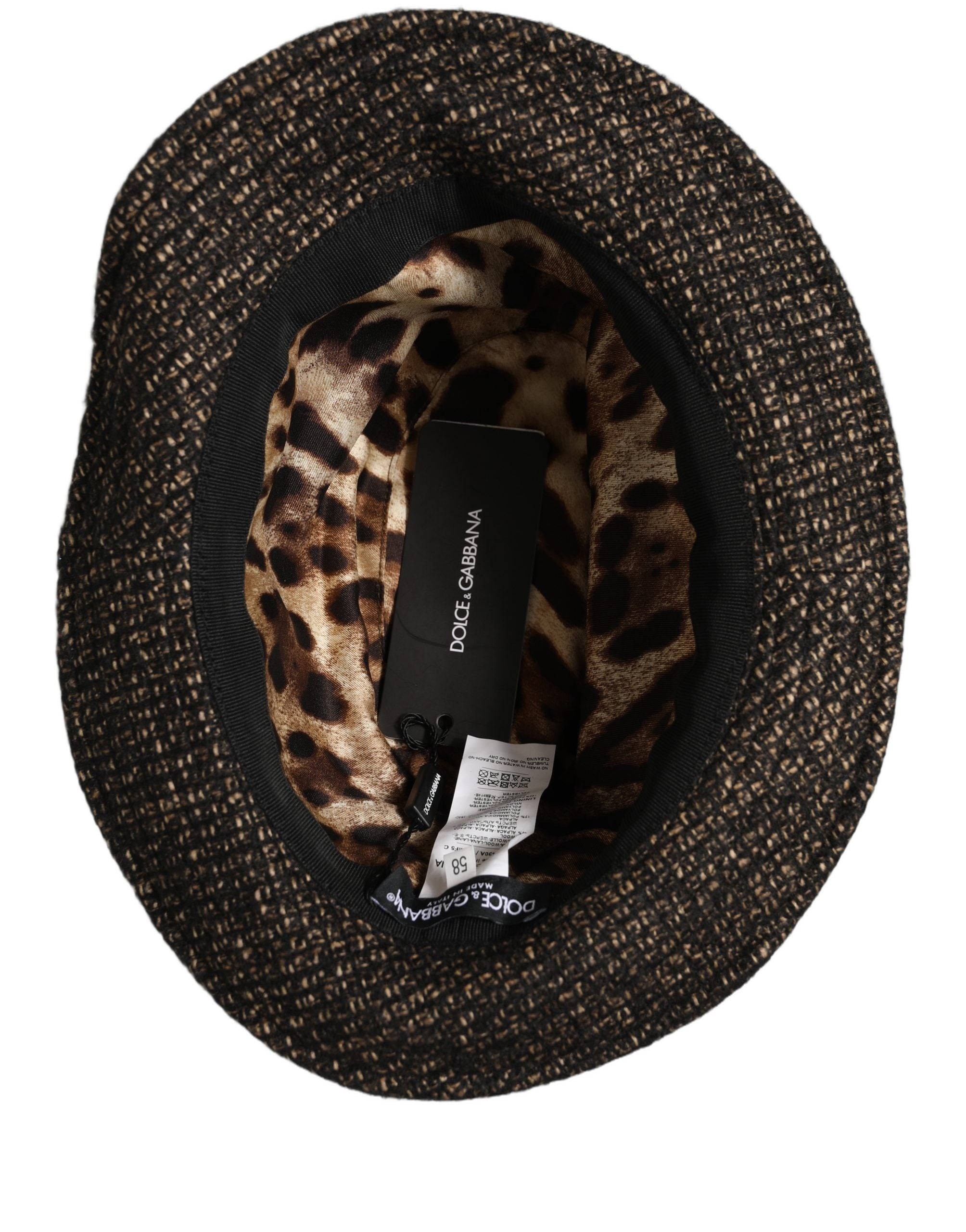 Dolce & Gabbana Dolce & Gabbana Gray Melange Blended Textured Tweed Capello Women's Hat