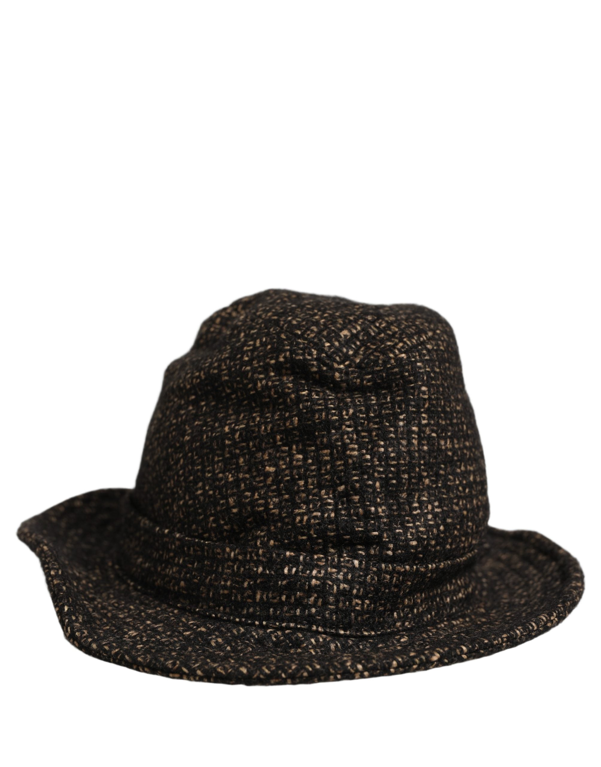 Dolce & Gabbana Dolce & Gabbana Gray Melange Blended Textured Tweed Capello Women's Hat