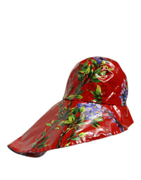 Dolce & Gabbana Dolce & Gabbana Glossy Red Floral Wide Brim Bucket Capello Women's Hat