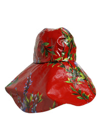 Dolce & Gabbana Dolce & Gabbana Glossy Red Floral Wide Brim Bucket Capello Women's Hat