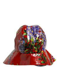 Dolce & Gabbana Dolce & Gabbana Glossy Red Floral Wide Brim Bucket Capello Women's Hat