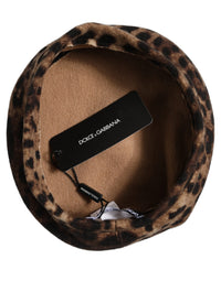 Dolce & Gabbana Dolce & Gabbana Brown Leopard French Style Beret Capello Women's Hat