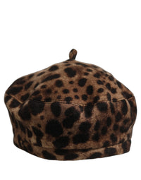 Dolce & Gabbana Dolce & Gabbana Brown Leopard French Style Beret Capello Women's Hat
