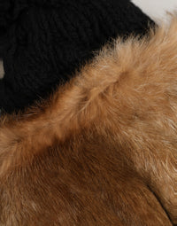 Dolce & Gabbana Dolce & Gabbana Black Brown Dyed Rabbit Real Fur Winter Beanie Women's Hat